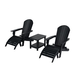 WestinTrends Tuscany HIPS Outdoor Patio Folding Adirondack Chairs with Ottomans and Side Table (5-Piece Conversation Set) - 1 of 4