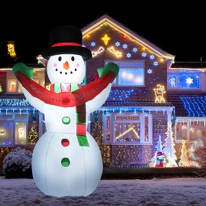 Costway 6 FT Inflatable Christmas Snowman w/ LED Lights Blow Up Outdoor Yard Decoration - 1 of 4