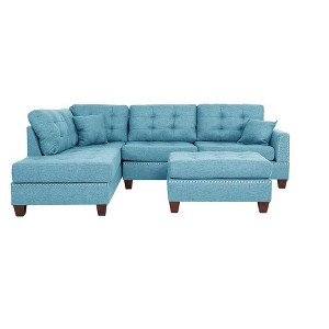 Maliang Modern Sectional Sofas with Cushion & Pillows, 3pcs Living Room Furniture, Reversible Chaise, Sofa And Ottoman - 1 of 4