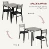 3-Piece Square Dining Table Set for 2, Small Kitchen Table with 2 Chairs, Black Dinette Set for Apartments, Small Spaces, Compact 2-Seater Table - 4 of 4