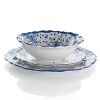 Elama Blue Garden 12 Piece Scalloped Lightweight Melamine Dinnerware Set in Blue - 2 of 4