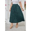 Coolmee Womens Plus Size Maxi Skirt Long Shirring Pleated Skirts Elastic High Waisted A Line Skirts - 3 of 4
