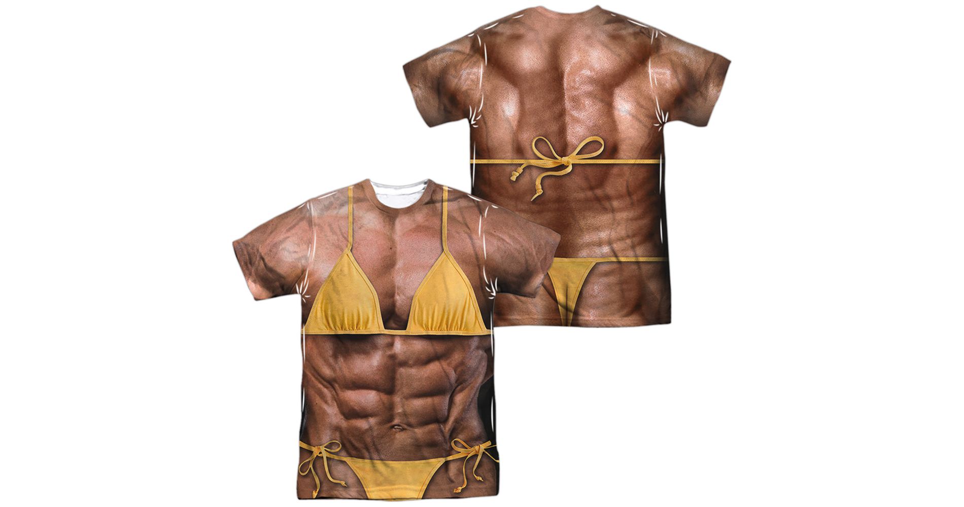 Men's Lady Bodybuilder (Front Back Print) Short Sleeve Costume T-Shirt