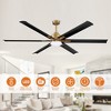 Parrot Uncle 72" Modern Gold Industrial LED Ceiling Fan with Remote Great Room Ceiling Fans - 2 of 4