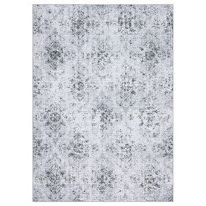Coolmee  Machine Washable Area Rug Modern Abstract Design, Non-Shedding & Easy Care, Ideal for Entryway, Living Room, BedroomGray - 1 of 4
