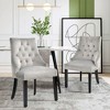 Costway Set of 2 Button-Tufted Dining Chair Upholstered Armless Side Chair - 2 of 4