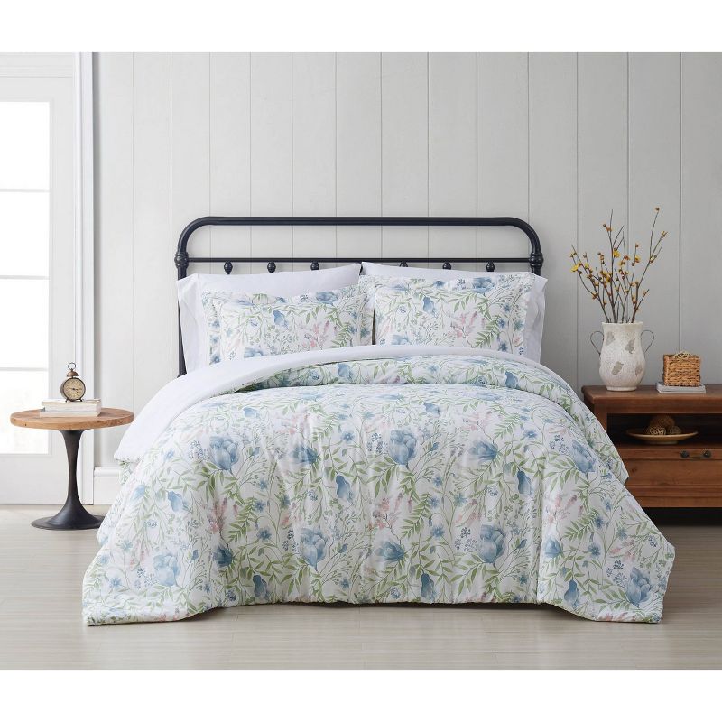 Cottage Classics Field Floral Quilt Set Blue/Green/White, 4 of 7