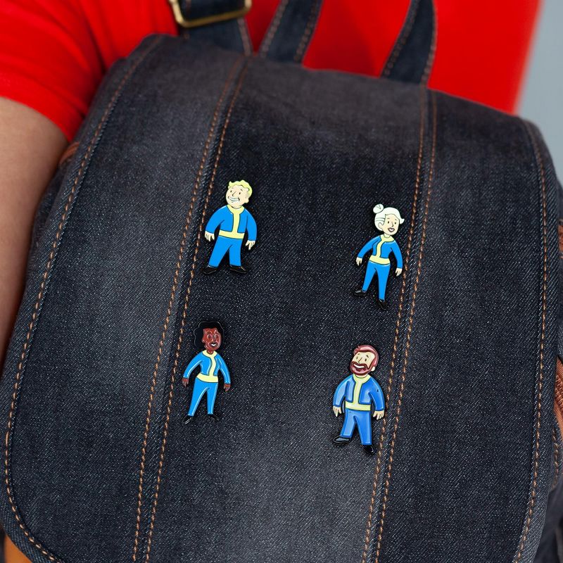 Just Funky Fallout Vault Dweller Pins | Collectible Metal Enamel Pin Set | Includes 4 Pins, 3 of 5