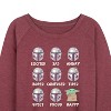 Women's - Star Wars - The Mandalorian Mandalorian Moods Lightweight French Terry Wide Neck Long Sleeve Graphic Shirt - 2 of 4