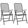 vidaXL Folding Garden Chair Set of 2 Anthracite - 2 of 4