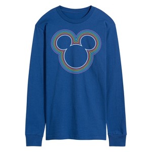 Men's - Disney - Mickey Mouse Rainbow Logo Long Sleeve Graphic T-Shirt - 1 of 4
