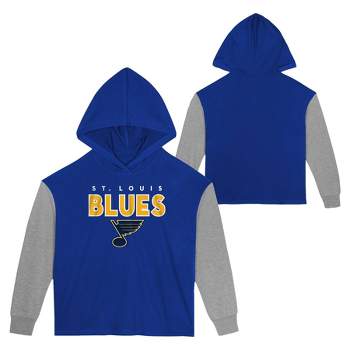 NHL St. Louis Blues Hoodie New DEFECT Pullover Sweatshirt Blue Mens Size  Medium