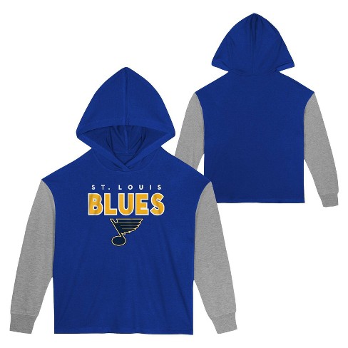 NHL St. Louis Blues Girls' Long Sleeve Poly Fleece Hooded Sweatshirt - XS