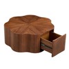 Sapphtopaz Rustic Coffee Table with Hidden Drawers Retro Coffee Bar with Wood Veneer Home Decor Center Table for Living Room - 4 of 4