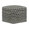 Wallis Square Woven PET Polyester Pouf Black/White - WyndenHall: Durable Indoor/Outdoor Seating, UV Resistant - 2 of 4