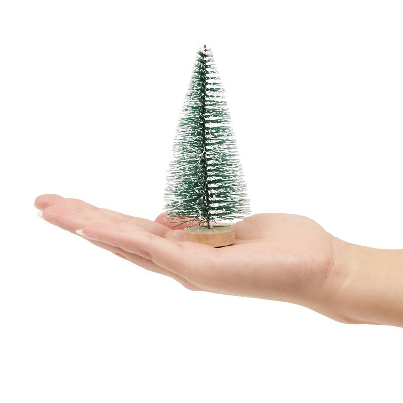 Juvale 12 Pack 4.25" Mini Christmas Trees for Table Top Decorations, Holiday Decor, 4.25 x 2 Inches, 3 of 7