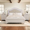 KTMBDW Queen Size Platform Bed Frame with Curved Upholstered Headboard and Wooden Slats Support, No Box Spring Needed, Easy Assembly, Cream Gray - 3 of 4