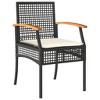 vidaXL 3 Piece Patio Dining Set with Cushions Black Poly Rattan - 3 of 4