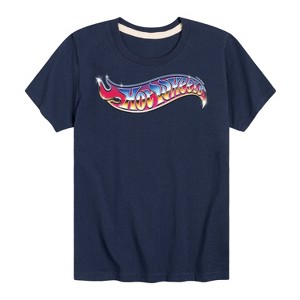 Boys' - Hot Wheels - 80's Chrome Flaming Logo Short Sleeve Graphic T-Shirt - 1 of 4