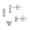 SHINE by Sterling Forever Sterling Silver 2pc Bezel Stud Set - 3 of 3