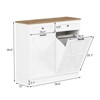 Double Tilt Out Trash Cabinet 20 Gallon,Hidden Wooden Trash Can Cabinet, Farmhouse Laundry Hamper Cabinet with Solid Wood Tabletop & Drawer, Pet Proof - 2 of 4