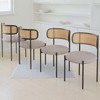MAYEERTY Modern Upholstered Dining Chairs, Rattan Back, Metal Legs, Kitchen - 3 of 4