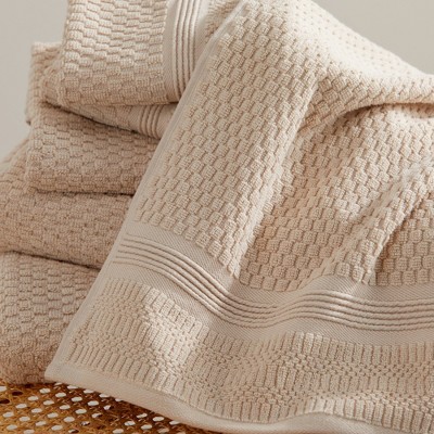 Oatmeal Cotton Waffle Weave Quick Dry Bath Towel Set
