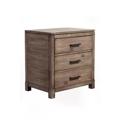 Sydney Transitional 2-Drawer Nightstand in Gray/Brown Mahogany