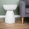 HomeRoots 22" White Distressed Solid Wood Round End Table - 2 of 3