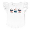 The Juniper Shop Patriotic Cupcakes Flutter Sleeve Tee - 2 of 4