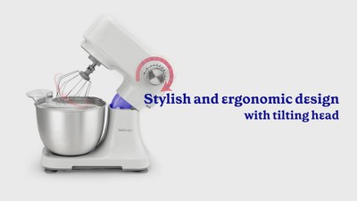 White 3.7-Qt Electric Stand Mixer with 10 Speeds