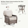 Buenhomino 6PCS Outdoor Furniture Set with 5" Thick Cushion, Outdoor Sofa Couch Set with Swivel Chairs and Ottoman, Brown Wicker Patio Furniture Set - 4 of 4
