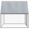vidaXL Chicken Cage Hen Coop Animal House Silver and Gray Galvanized Steel - 78.7" x 78.7" x 78.7" - 4 of 4