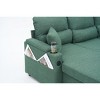 Aukfa Convertible Pull Out Sofa Bed, L-Shaped Sectional Sofa with USB Ports/Cup Holders/Storage Chaise for Living Room/Bedroom - 3 of 4