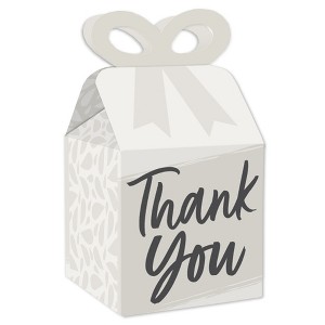 Big Dot of Happiness Champagne Elegantly Simple - Square Favor Gift Boxes - Guest Party Favors Bow Boxes - Set of 12 - 1 of 4