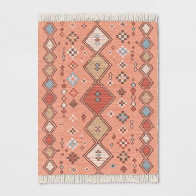 5' x 7' Bright Moroccan Woven Tapestry Outdoor Rug Coral - Opalhouse™