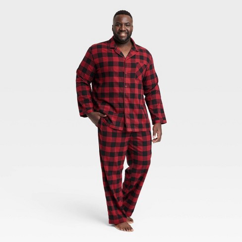 Men's Big & Tall Long Sleeve Pajama Set - Goodfellow & Co Black