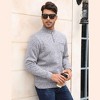 Men's Mock Neck Button-Front Sweatshirt - Long Sleeve Fleece Pullover with Chest Pocket - 2 of 4