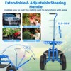 Tangkula Rolling Garden Cart Scooter w/ Adjustable Seat Storage Basket Tray Blue - 4 of 4