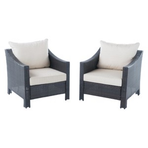 Antibes Set of 2 Wicker Club Chair with Cushions - Christopher Knight Home - 1 of 4