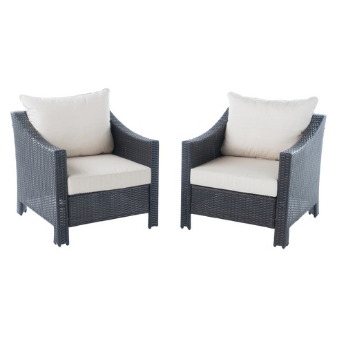 Antibes Set Of 2 Wicker Club Chair With Cushions Christopher Knight Home Target