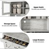 Kitchen Pantry Cabinet with Microwave Stand - Freestanding Gray Hutch Cabinet with Adjustable Shelves for Dining Room/Kitchen Storage - 4 of 4
