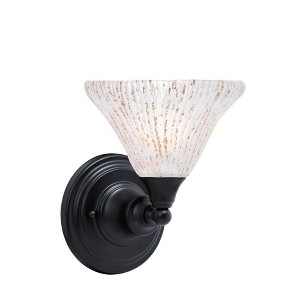 Toltec Lighting Any 1 - Light Sconce in  Matte Black with 7" Frosted Crystal Shade - 1 of 1