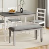 Tangkula Upholstered Bedroom Bench w/ Padded Seat & Solid Wood Legs for Dining Room - 2 of 4