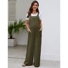 Women’s Maternity Summer Casual Loose Jumpsuit with Sleeveless Design Tie Waist and Pockets - 3 of 4