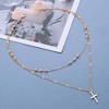 HTUTWOO Layered Cross Pendant Necklace, Gold Ball Chain Clavicle Chain, Stackable Hypoallergenic, Delicate Jewelry Gift for Women - 4 of 4