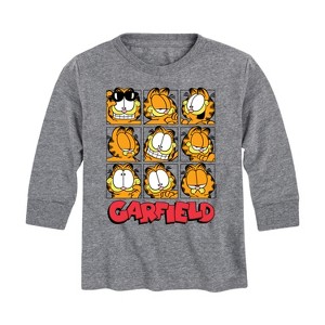 Boys' - Garfield - Faces Grid Long Sleeve Graphic T-Shirt - 1 of 4
