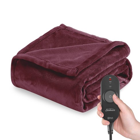 Sunbeam Heated Electric Blanket, Bedding, Queen, Microplush, Ultimate Grey