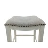 Carolina Living Sawyer 30" Saddle Barstool - Set of 2 - Missouri White - Fawn Chenille Upholstery - 4 of 4
