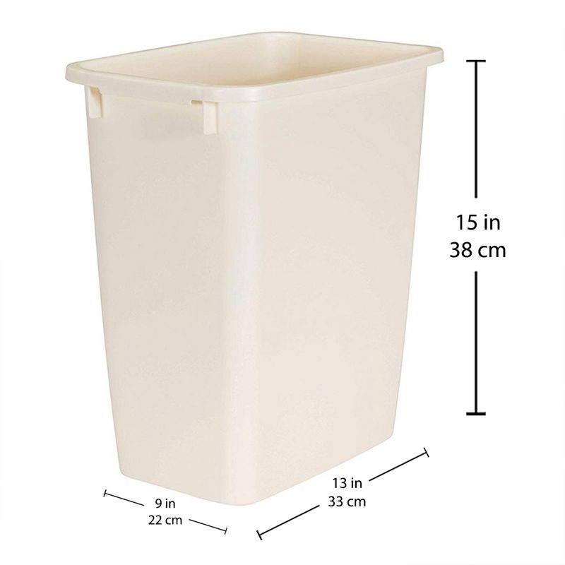 Rubbermaid 21 Quart Kitchen, Bathroom, and Office Wastebasket Trash Can, Bisque, 2 of 5